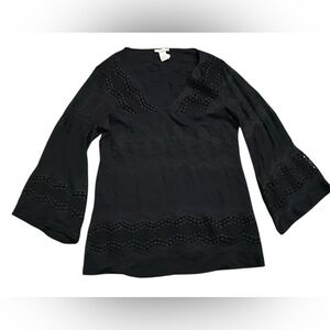 La Blanca Black Textured Blouse